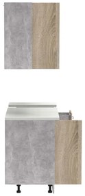 Set mobila bucatarie 4 buc Festa II Pako World Sonoma 120x60x85 cm