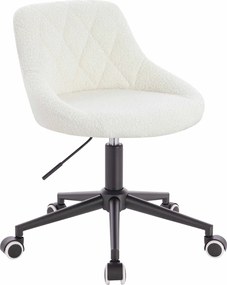 HR1054K Scaun Crem Boucle cu Bază Neagră