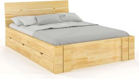 Pat lemn masiv TerraCraft Model 2 cu Sertar Fag Personalizabil - 200x200, Nuc