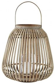 Felinar decorativ din bambus Lantern 341013 Natural, Ø37xH40 cm, Villa Collection