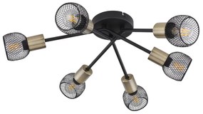 Lustra aplicata stil modern cu 6 spoturi Fiastra negru