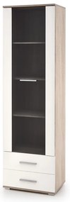 Vitrina cu raft inalt Lima, alb / stejar sonoma