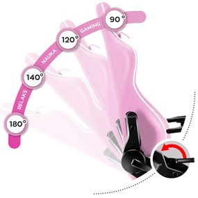 Scaun gaming pentru copii Rover 6 (alb + roz). 1087546