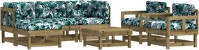 vidaXL Set mobilier de grădină cu perne, 7 piese, lemn de pin tratat