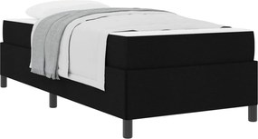 vidaXL Pat cu arcuri cu saltea Negru 90 x 190 cm țesătură