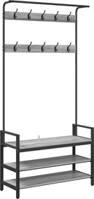 vidaXL Răcător de paltoane Gri Sonoma 95 x 34 x 184 cm Lemn compozit