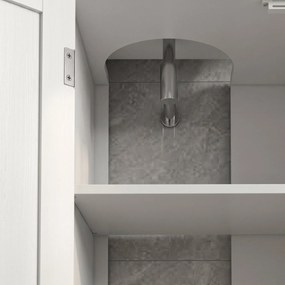 kleankin Dulap Rustic pentru Chiuveta din Baie, Dulap de Depozitare pentru sub Chiuveta cu Usi Duble si Rafturi, Alb