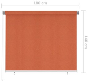 Jaluzea tip rulou de exterior, 180 x 140 cm,portocaliu Portocaliu, 180 x 140 cm