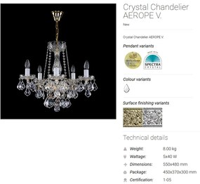 Candelabru 5 brate Cristal Bohemia Exclusive AEROPE V.