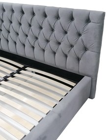 Čalúnená posteľ Katalonia 180 x 200 cm so zamatom - bledosivá