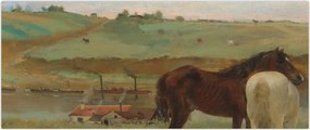 Tablou - Edgar Degas, Horses in a Meadow, reproducere (120x50 cm)