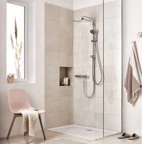 Coloana dus Grohe Vitalio palarie patrata 25 cm, baterie cabina dus termostat Grohtherm 1000 (34143003 ,26698000)