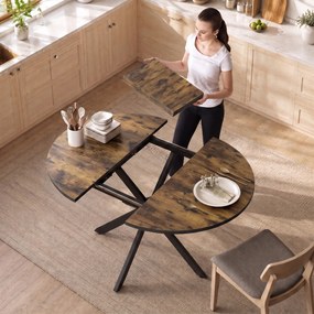 HOMCOM Masă de Sufragerie Extensibilă pentru 4-6 Persoane, 100-135cm, Maro Rustic | Aosom Romania