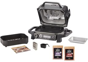 Gratar electric Ninja OG701EU, 2400W, Pana la 260C, Acoperire interna amina ceramica, Woodfire, Gri