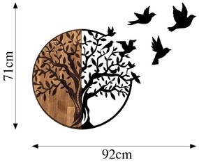Decorațiune de perete 71x92 cm copac lemn/metal