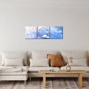 Tablou - Lacul magic (cu ceas) (90x30 cm)