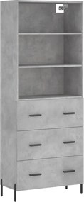 vidaXL Dulap înalt, gri beton, 69,5x34x180, lemn compozit
