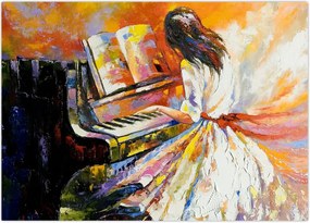 Tablou - Femeia cântând la pian (70x50 cm)