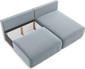 Colțar albastru extensibil/cu spațiu de depozitare cu tapițerie din catifea (cu colț pe partea dreaptă/cu șezlong) Kalena – Makamii