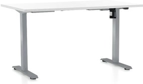 Masa inaltime reglabila OfficeTech A, 120 x 80 cm, bază gri, alb