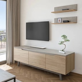 Set Living Kossia PAL Marmura Bej - Stejar Sonoma 180x35x48.5cm