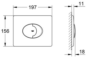 GROHE 38506SH0 - Placă de acționare SKATE AIR 156 × 197 mm, albă