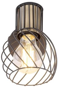 Aplica de perete design industrial ARGUSTO negru, auriu