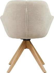 Scaun pivotant PAPILLON catifea bej/ stejar