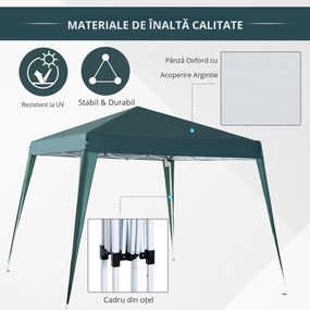 Foisor Pliabil de Gradina Outsunny, in Oțel și poliester, Verde 3x3m | Aosom RO