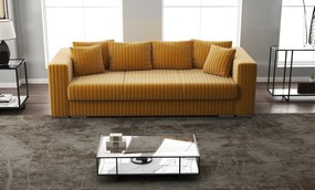Canapea extensibilă dumonde cu ladă de depozitare si sezut confortabil din spuma high-density, Gloria Ambience Mustar 240x100 cm