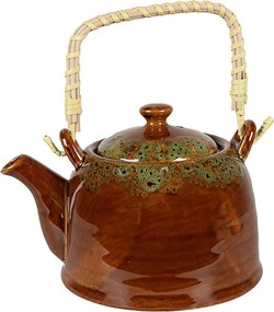 Ceainic cu infuzor, maro, din ceramica, capacitate 750 ml, Browny Green