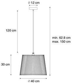 Lampă suspendată rustică de exterior din lemn IP44 - Jayla