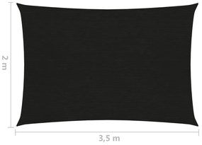 Panza parasolar, negru, 2x3,5 m, HDPE, 160 g m   Negru, 2 x 3.5 m
