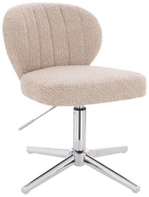 HR193CROSS Scaun Latte Boucle cu Bază Cromata