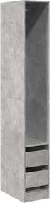 vidaXL Șifonier, gri beton, 30x50x200 cm, lemn prelucrat