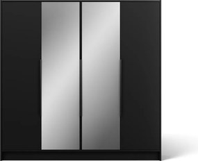 Dulap Lunara Hinged – cu oglindă – 200x51x200 cm – Negru – Lunara 200 Hinged Dulap – Varianta 1