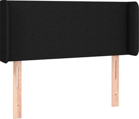 vidaXL Tăblie de pat cu aripioare negru 103x16x78/88 cm textil