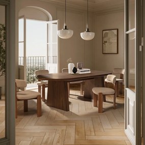 Scaune de dining crem 2 buc. tapițate Nadia – MOME