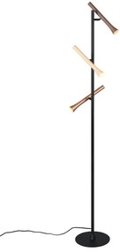 Lampadar negru LED cu abajur din metal (înălțime 150 cm) Fiato – Trio