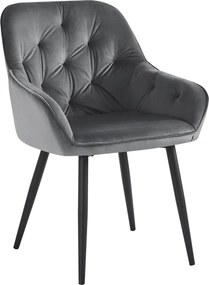 Scaun VERIO, stofa catifelata gri - Bluvel 14, 59x62x81 cm
