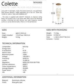 Lustra casa scarii XL cu 14 pendule LED si telecomanda Colette H500