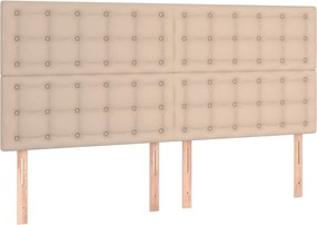 vidaXL Tăblie de pat Cappuccino 200x5x118/128 cm piele ecologică