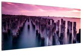 Tablou cu pari din lemn (120x50 cm)