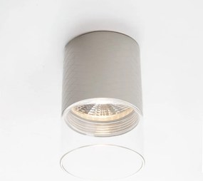 Plafoniera, Spot LED metal gri si sticla Fusion