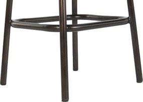 Scaun înalt de bar din metal si piele naturala, stil vintage, "Rotor"