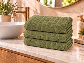 Prosop SOFT 70x140 cmverde olive, 100% bumbac