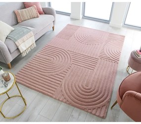 Covor din lână Flair Rugs Zen Garden 120 x 170 cm, roz