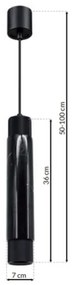 Lustră pe cablu MARBLE 1xGU10/8W/230V negru