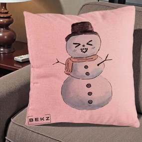 Perna Decorativa Om de Zapada Kawaii Haios, 40x40 cm, Roz, Husa Detasabila, Perna Inclusa, BEKZ®