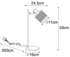 Lampă de masă industrială neagră cu auriu - Kayden